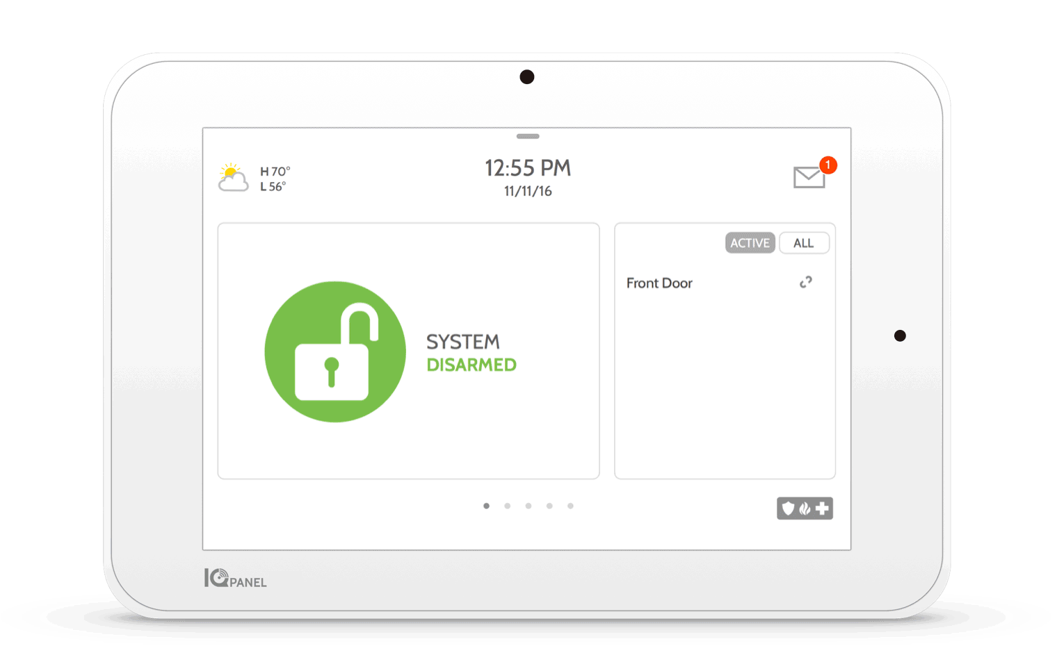 Qolsys IQ panel with smart home controls